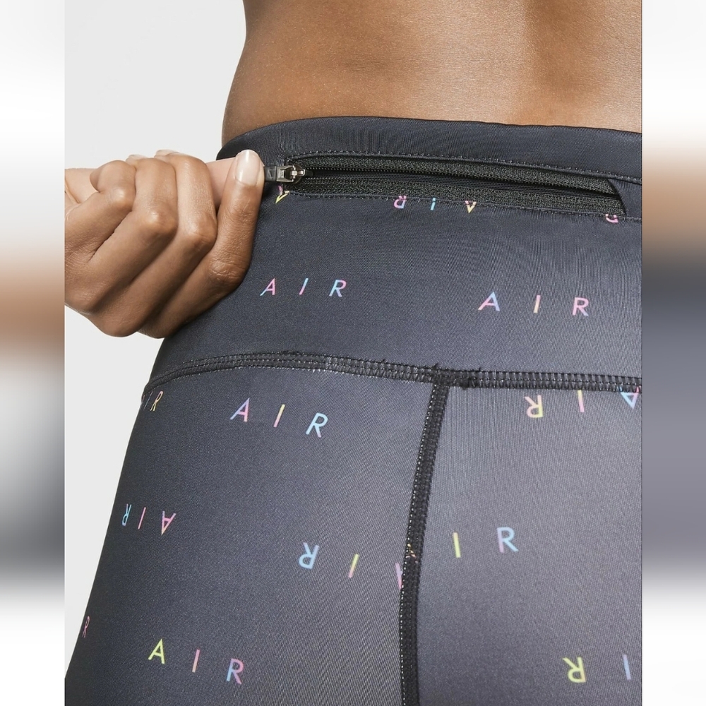 New Nike Air Mukticolored All-over Logo Plus Size 7/8 Leggings Size XXL - Picture 14 of 16